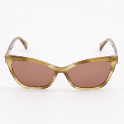 Light Brown Branded Cat Eye Sunglasses  - Image 1 - please select to enlarge image