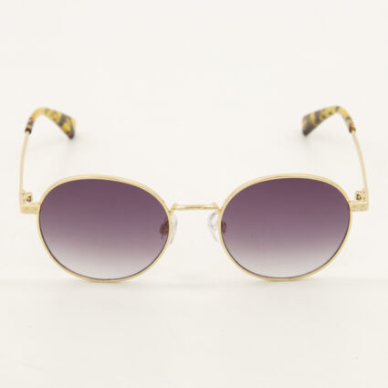 Gold Willa Round Sunglasses  - Image 1 - please select to enlarge image