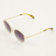 Gold Willa Round Sunglasses  - Image 2 - please select to enlarge image