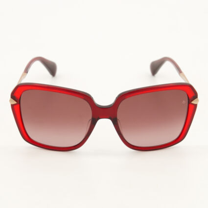 Red Basic Oversized Sunglasses - Image 1 - please select to enlarge image