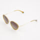 Beige & Gold Tone Cat Eye Sunglasses - Image 2 - please select to enlarge image