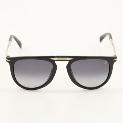 Black Tab Round Sunglasses - Image 1 - please select to enlarge image
