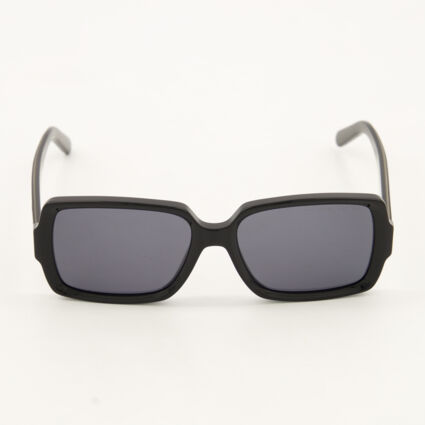 Black Glitter Trim Square Sunglasses - Image 1 - please select to enlarge image