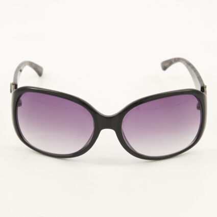 Black Wrapped Square Sunglasses  - Image 1 - please select to enlarge image