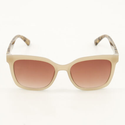Beige Reptile Effect Square Sunglasses - Image 1 - please select to enlarge image
