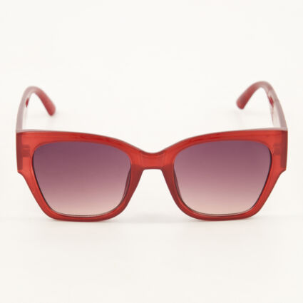 Red Reptile Effect Square Sunglasses - Image 1 - please select to enlarge image