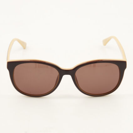 Brown & Beige Southwold Butterfly Sunglasses - Image 1 - please select to enlarge image