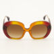 Brown Oversize Sunglasses - Image 1 - please select to enlarge image