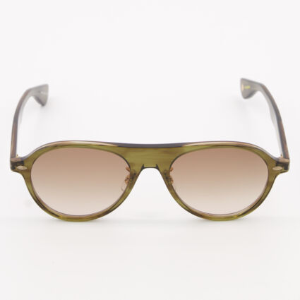 Crystal Olive Lady Eckhart Round Sunglasses  - Image 1 - please select to enlarge image