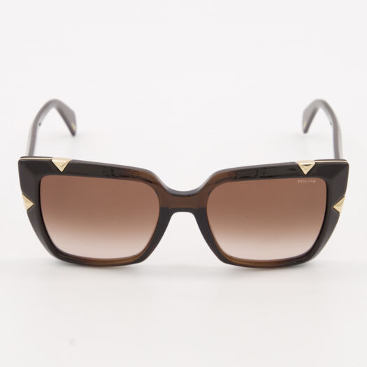 Dark Brown Branded Sunglasses - Image 1 - please select to enlarge image