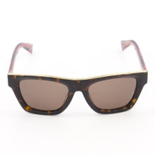 Tortoiseshell & Gold Tone Square Sunglasses