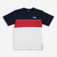 Navy & Red Colour Block T Shirt - Image 1 - please select to enlarge image