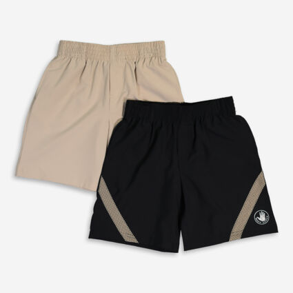 Two Pack Beige & Black Shorts - Image 1 - please select to enlarge image