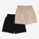 Two Pack Beige & Black Shorts - Image 2 - please select to enlarge image