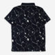 Navy & White Cracked Pattern Polo Shirt - Image 2 - please select to enlarge image