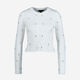 White Rib Knit Rhinestone Cardigan - Image 1 - please select to enlarge image