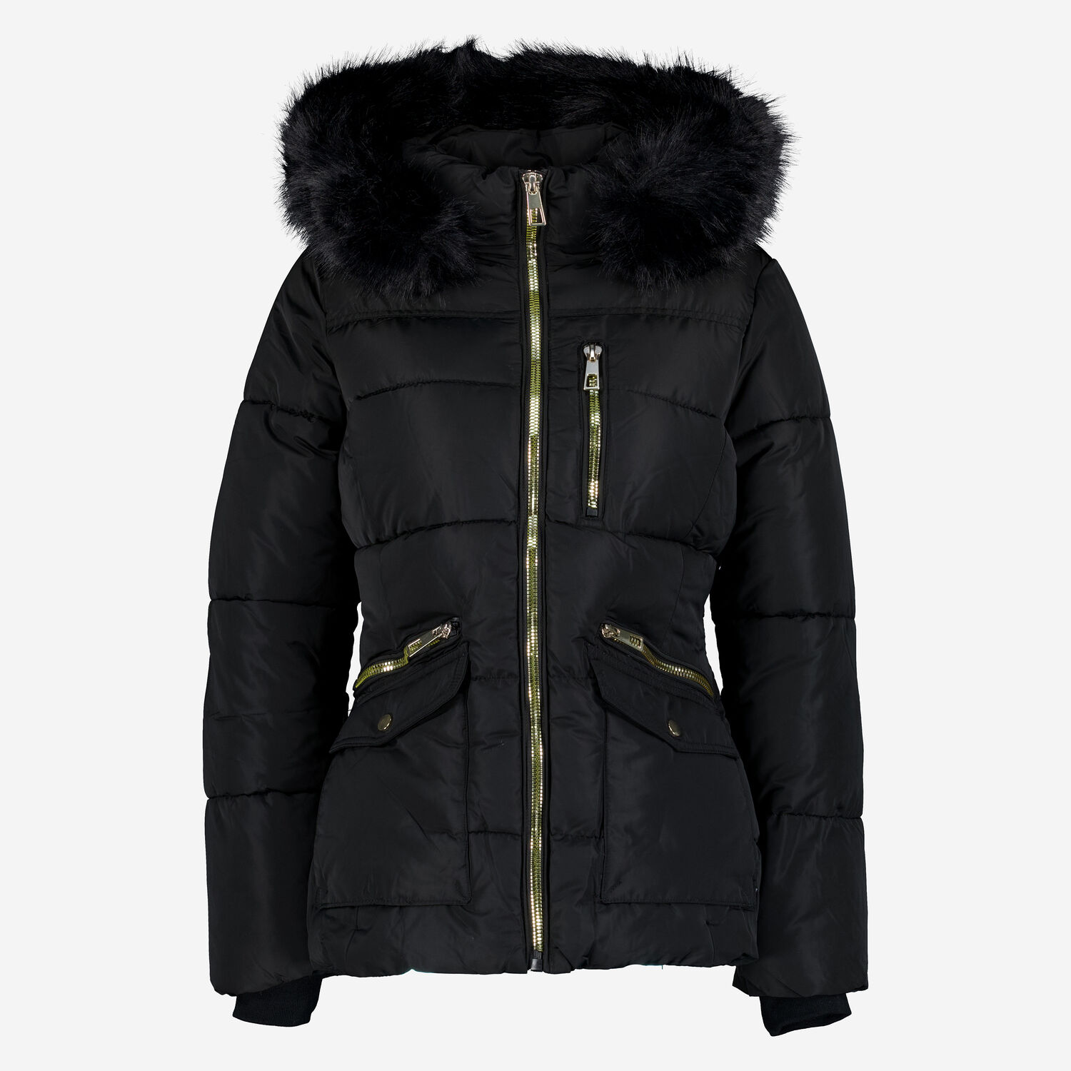 Fur Tk Maxx Ladies Coats Black Padded Faux Fur Hooded Jacket