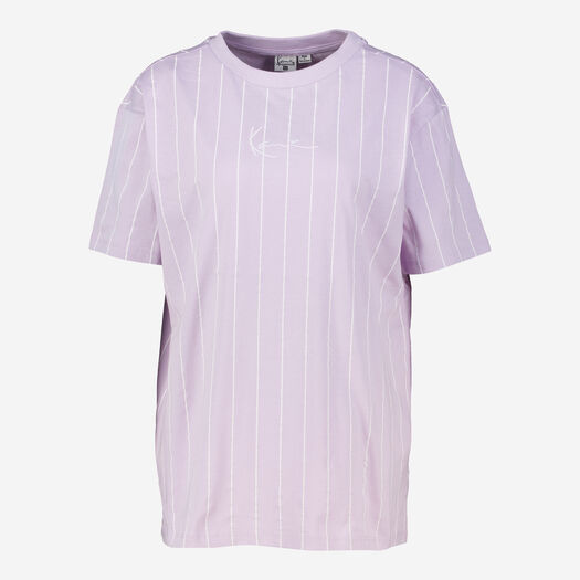Lilafarbenes T-Shirt mit Streifenmuster - Bild 1 - bitte auswählen, um das Bild zu vergrößern