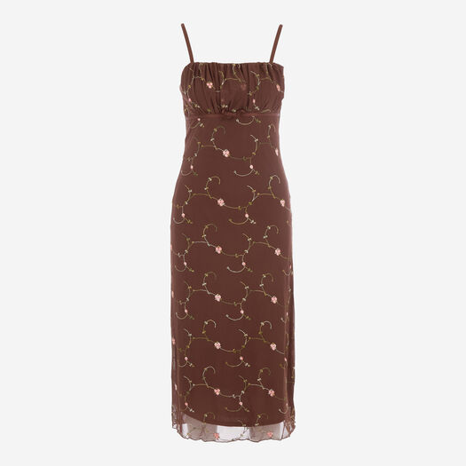 thirty thirty brown floral dress Audrina Brown Floral Halter Maxi Dress