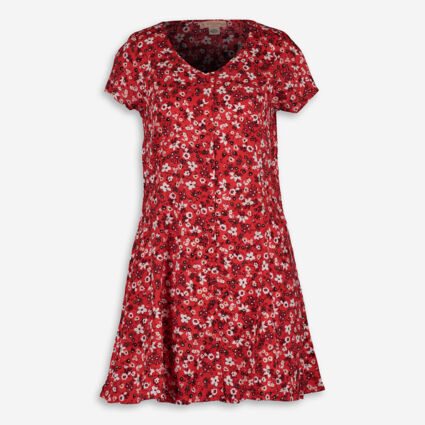 Red Floral Mini Dress - TK Maxx UK