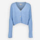 Blue Rib Knit Buttoned Cardigan - Image 1 - please select to enlarge image