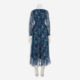 Blue Patterned Midi Dress - Image 2 - please select to enlarge image