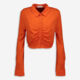 Neon Orange Ruched Crop Top - Image 1 - please select to enlarge image