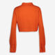 Neon Orange Ruched Crop Top - Image 2 - please select to enlarge image