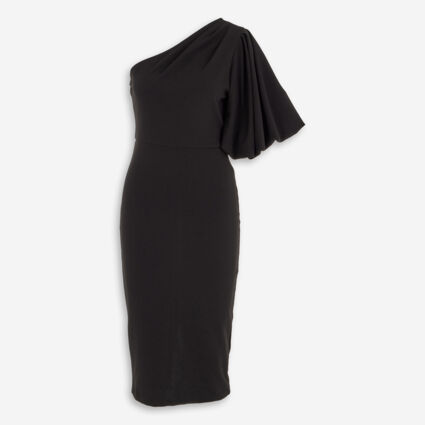 Black One Shoulder Dress - Image 1 - please select to enlarge image