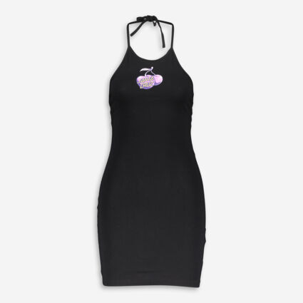 Black Sleeveless Halter Dress - Image 1 - please select to enlarge image