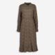 Brown Leopard Pattern Shirt Midi Dress - Image 1 - please select to enlarge image