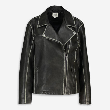 Black Faux Leather Jacket - Image 1 - please select to enlarge image