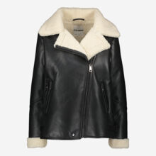 Black & Cream Faux Shearling Jacket