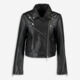 Black Leather Flower Garden Biker Jacket - Image 1 - please select to enlarge image