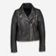 Black Distressed Jasmine Leather Jacket - Image 1 - please select to enlarge image