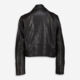 Dark Brown Leather Biker Jacket  - Image 2 - please select to enlarge image