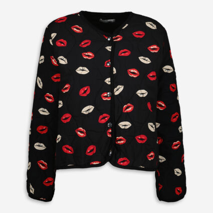 Black Lips Quilted Jacket - Image 1 - please select to enlarge image