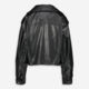 Black Cropped Faux Leather Jacket - Image 2 - please select to enlarge image