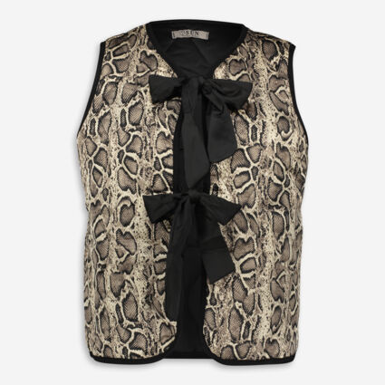 Yellow & Black Snakeskin Style Pattern Waistcoat - Image 1 - please select to enlarge image