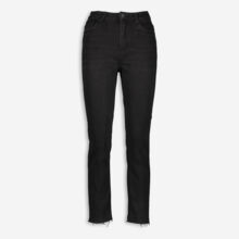 Black High Rise Slim Straight