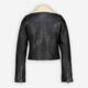 Black Leather Borj Trim Jacket - Image 2 - please select to enlarge image