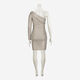 Beige & Silver Sparkle Patterned Asymmetric Dress  - Image 2 - please select to enlarge image