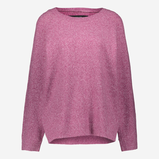 Purple Knit Wide Neck Jumper - Image 1 - please select to enlarge image