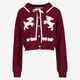 Burgundy Embroidered Lamb Cardigan  - Image 1 - please select to enlarge image