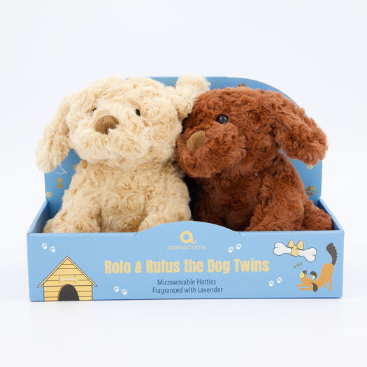 2er-Pack braune Wärmeflaschen in Hunde-Design - Bild 1 - bitte auswählen, um das Bild zu vergrößern