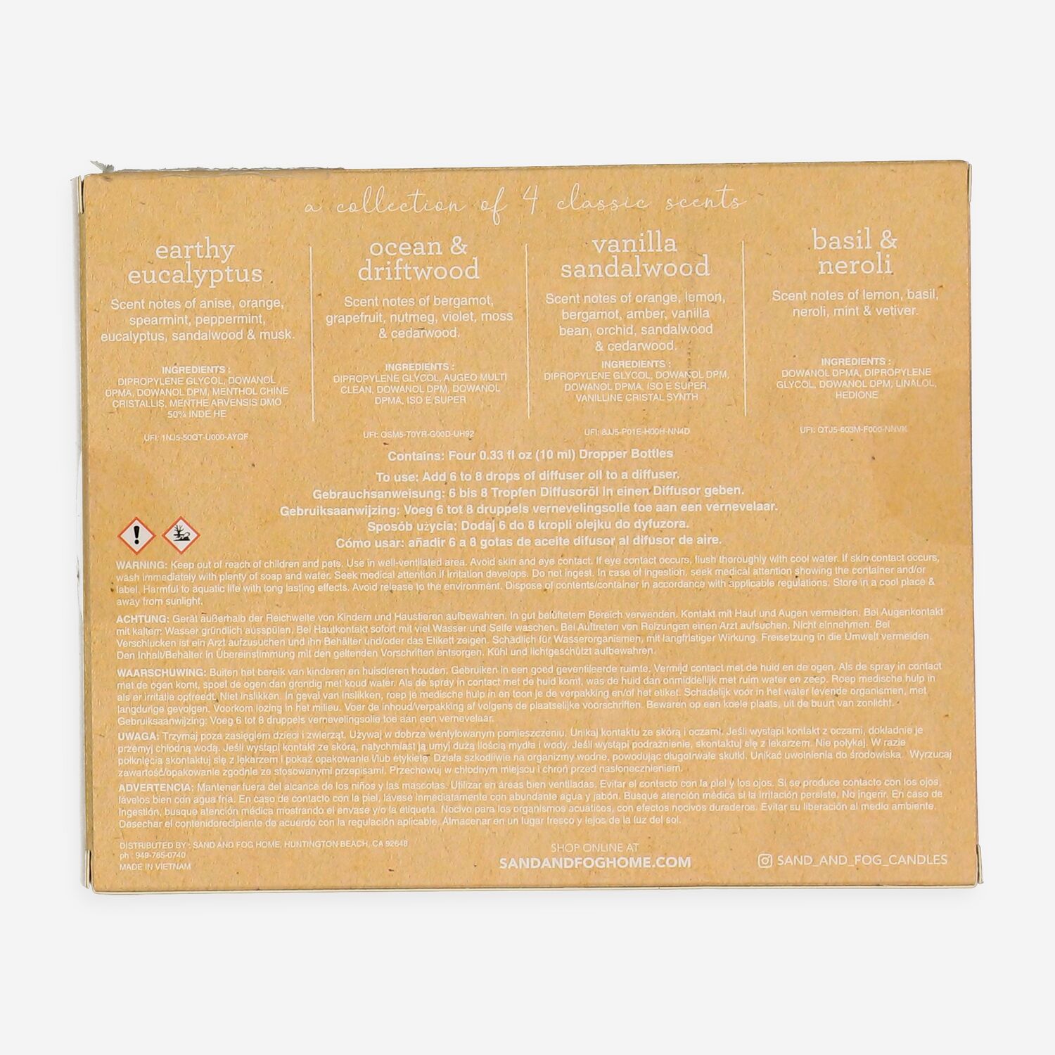 Four Piece Fragranced Diffuser Oil Set