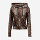 Brown Leopard Print Addison Velour Zip Hoodie  - Image 1 - please select to enlarge image