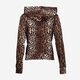 Brown Leopard Print Addison Velour Zip Hoodie  - Image 2 - please select to enlarge image
