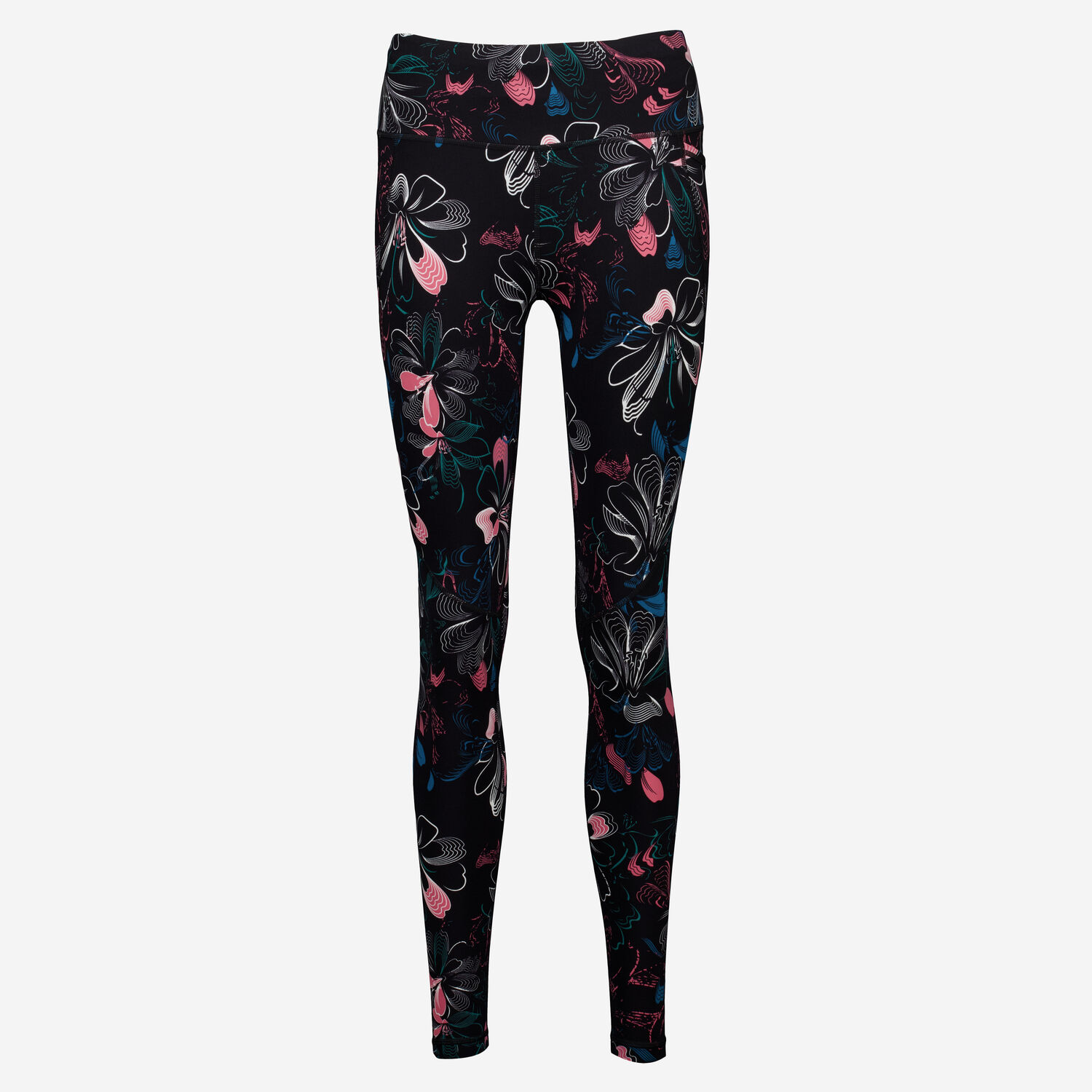Black Floral Power Workout Leggings TK Maxx UK - Main Image