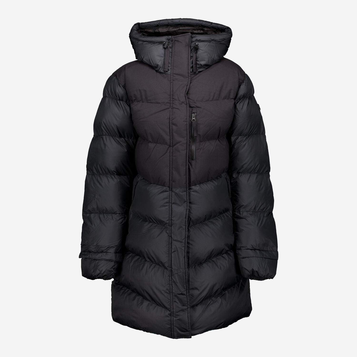 Black Puffy Explorer Hooded Coat TK Maxx UK - Main Image